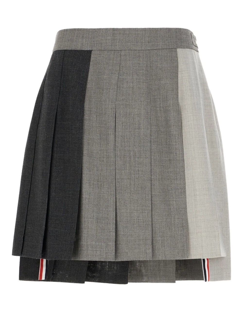Thom Browne Grey Multi-Tone Pleated Mini Skirt